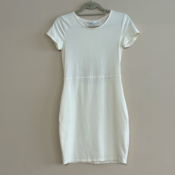 Talula Sz M Jersey Lace Back Dress Cream - Picture 2 of 9